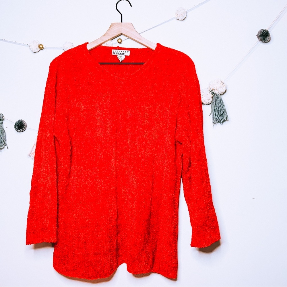 VINTAGE y2k chenille cable knit grandpa sweater